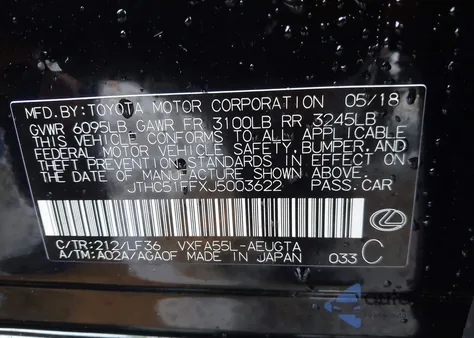 2018 Lexus Ls 500 F Sport from USA, damaged, VIN JTHC51FFXJ5003622